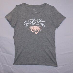 J Crew Collector Tee Size S Gray 100% Cotton Crab Graphic Short Sleeves NWT